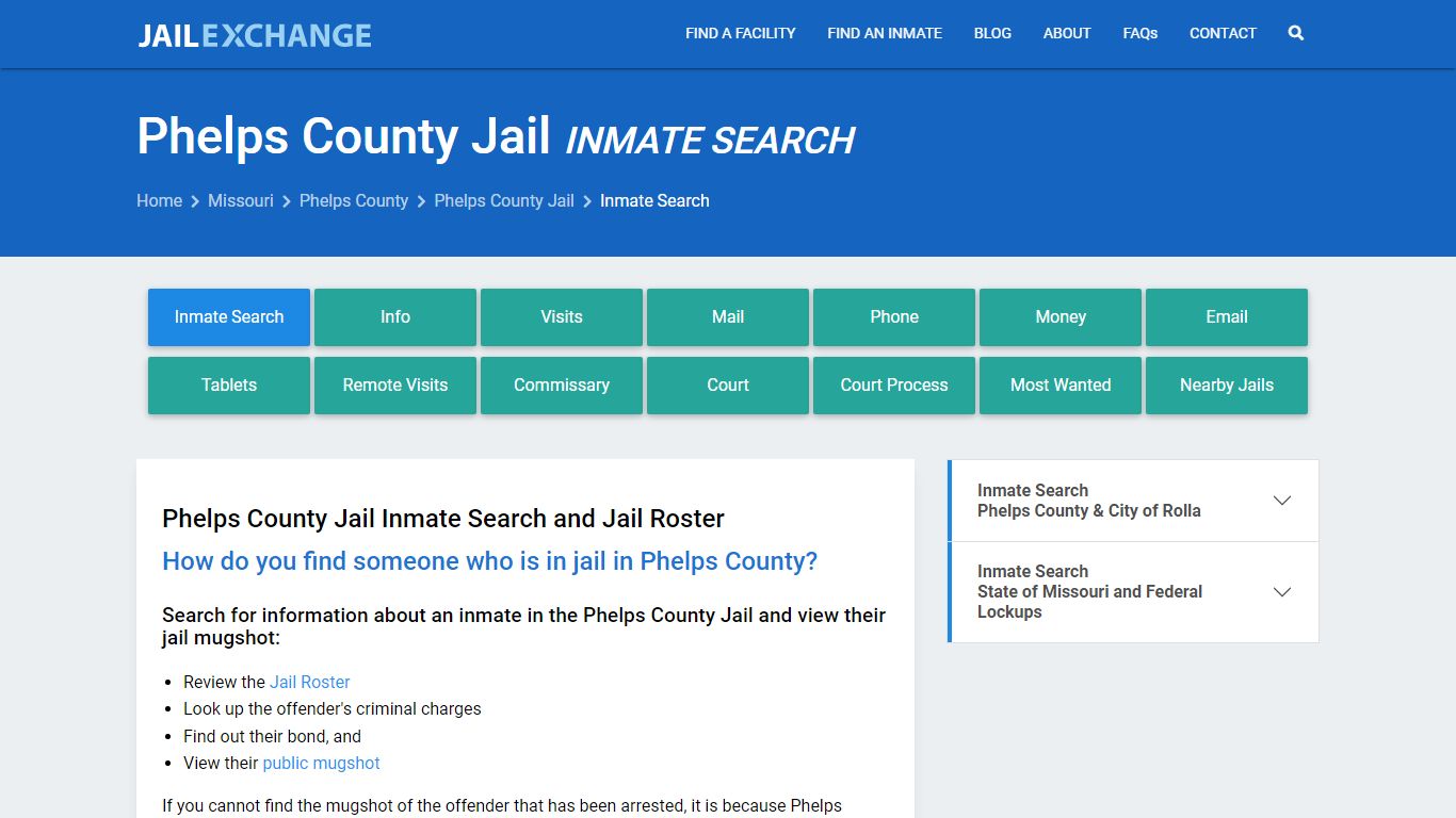 Inmate Search: Roster & Mugshots - Phelps County Jail, MO